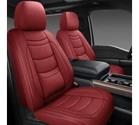 NS YOLO Leather Car Seat Covers Full Set,Universal Fit for Most Cars,SUVs and Sedans,Waterproof Luxury Leatherette Cushions, 5 Seats Protectors (Wine Red, Front Pair-2 Seats(Driver and Passenger))