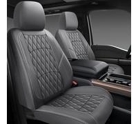 NS YOLO Leather Car Seat Covers,Universal Fit for Most Cars,SUVs and Sedans,Waterproof Luxury Leatherette Cushions, 5 Seats Protectors (Grey, Full Set-5 Seats(Front and Rear))