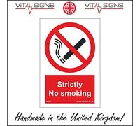 NS011 No Smoking Sign Strictly NO Smoking Signs 100mm x 150mm Magnetic - Vehicle Grade