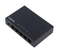 NS0116 Ethernet Switch DC Socket, RJ45 Female x5 Black LOGILINK