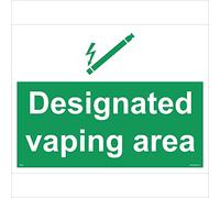 NS076 Designated Vaping Area E Cigarettes Vape Space Zone Shelter Outdoor Sign 200mm x 150mm Sticker/Sav - White Background