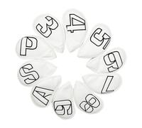 Nsaroche 10 Pieces Golf Club Head Cover Set Golf Iron Head Covers PU Leather Protection Guard Fits Most Brands Suitable for Gifts, White