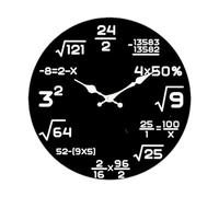 Nsaroche Creative Mathematical Wall Clock with Numbers And Equations, Round Wooden Decorative Panel, Silent Non-Ticking Movement, Suitable for Living Room Or O, Style A