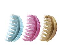 Nsb Herbals Multicolour Acrylic Casual Wear Butterfly Clips, Claw Clips, Hair Clutchers with Tight Grip Pack of 3 for Women and Girls (Cyan - Belgian Chocolate - Rouge Pink)