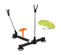 Nscdd Compact Foldable Ice Fishing Rod Holder with Adjustable Stand and Nonslip Base for Stability for Ice Banks Boats Fishing