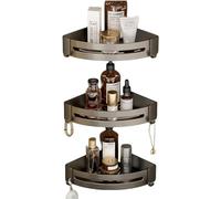NSCMQSL Corner Shower Caddy with Hook Adhesive Shower Shelf Corner No Drilling Bathroom Shower Organizer Storage Rack (Triangle Storage Rack 3 Floor)