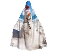 NSDdefAWCGT 59 Inch Cloak with Hood for Men Women Beach Sandy Snowman Hooded Cape Cloak Unisex Halloween Witch Vampire Cosplay Costume
