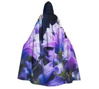 NSDdefAWCGT 59 Inch Cloak with Hood for Men Women Campanula Butterflies Hooded Cape Cloak Unisex Halloween Witch Vampire Cosplay Costume