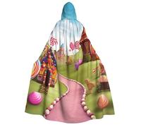 NSDdefAWCGT 59 Inch Cloak with Hood for Men Women candy land Hooded Cape Cloak Unisex Halloween Witch Vampire Cosplay Costume