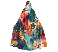 NSDdefAWCGT 59 Inch Cloak with Hood for Men Women Colorful Patterns Hooded Cape Cloak Unisex Halloween Witch Vampire Cosplay Costume