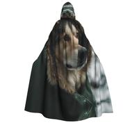 NSDdefAWCGT 59 Inch Cloak with Hood for Men Women Dog in Snow Hooded Cape Cloak Unisex Halloween Witch Vampire Cosplay Costume
