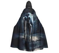 NSDdefAWCGT 59 Inch Cloak with Hood for Men Women Elephant out of Cage Hooded Cape Cloak Unisex Halloween Witch Vampire Cosplay Costume