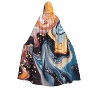 NSDdefAWCGT 59 Inch Cloak with Hood for Men Women Marble Liquid Swirl Art Hooded Cape Cloak Unisex Halloween Witch Vampire Cosplay Costume