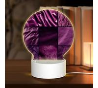 NSDdefAWCGT Acrylic Night Light Different Purple Fabrics Night Lamp with USB Bedside LED Night Light for Home Decorations Christmas Birthday Wedding Gifts
