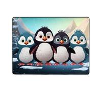NSDdefAWCGT Area Rug 63" x 48" Non-Slip Throw Carpet Five Cute Penguins Vintage Large Rugs for Living Room Bedroom Dinning Room Office Entryway Bathroom