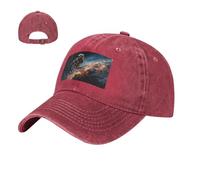 NSDdefAWCGT Baseball Cap Golf Dad Hat Astronaut Flying in Space Adjustable Cotton Hats for Men Women Unconstructed Cap Red