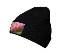 NSDdefAWCGT Beanie Hats for Men Women Slouchy Beanie Hats Winter Knit Cuffed Cap Beautiful Lotus Flower Soft Hat Unisex Black