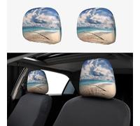 NSDdefAWCGT Car Seat Headrest Covers Set of 2 Beach Sky Car Seat Head Rest Cover Protector Car Decor Interior Vehicle Accessories Functional Headrest Cover for Car Truck Auto