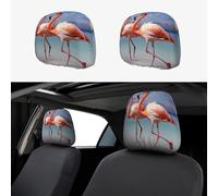 NSDdefAWCGT Car Seat Headrest Covers Set of 2 Beautiful Flamingo Car Seat Head Rest Cover Protector Car Decor Interior Vehicle Accessories Functional Headrest Cover for Car Truck Auto