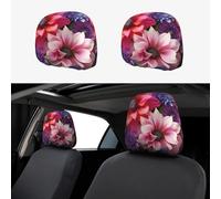 NSDdefAWCGT Car Seat Headrest Covers Set of 2 Beautiful Rose Red Flowers Car Seat Head Rest Cover Protector Car Decor Interior Vehicle Accessories Functional Headrest Cover for Car Truck Auto