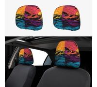 NSDdefAWCGT Car Seat Headrest Covers Set of 2 Birds on the Sea Car Seat Head Rest Cover Protector Car Decor Interior Vehicle Accessories Functional Headrest Cover for Car Truck Auto
