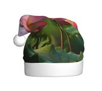 NSDdefAWCGT Christmas Hat Beautiful Lotus Flower Santa Hat Holiday for Adults Unisex Xmas Cap for New Year Festive Party