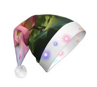NSDdefAWCGT Christmas Hat Beautiful Lotus Flower Santa Hat Holiday for Adults Unisex Xmas Cap for New Year Festive Party