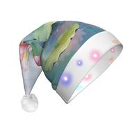 NSDdefAWCGT Christmas Hat Beautiful Lotus Flowers Santa Hat Holiday for Adults Unisex Xmas Cap for New Year Festive Party