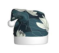 NSDdefAWCGT Christmas Hat Blooming Flower Pattern Santa Hat Holiday for Adults Unisex Xmas Cap for New Year Festive Party