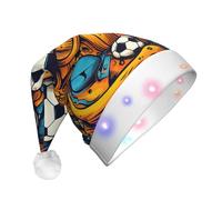 NSDdefAWCGT Christmas Hat Doodle Sport Background Santa Hat Holiday for Adults Unisex Xmas Cap for New Year Festive Party