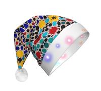 NSDdefAWCGT Christmas Hat Moroccan Color Santa Hat Holiday for Adults Unisex Xmas Cap for New Year Festive Party