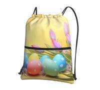 NSDdefAWCGT Drawstring Bag for Women Lightweight Small Gym Bag april easter Soccer Backpack for Sports Travel