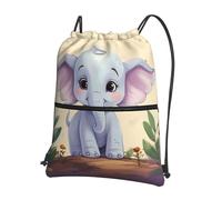 NSDdefAWCGT Drawstring Bag for Women Lightweight Small Gym Bag Cute elephant Soccer Backpack for Sports Travel