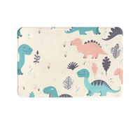 NSDdefAWCGT Front Door Mat Dirt Trapper Welcome Mat for Outdoor Indoor Adorable Dinosaur Non-Slip Doormat Low Profile Entry Rug for Back Door Outside Patio Porch 16" x 24"
