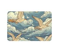 NSDdefAWCGT Front Door Mat Dirt Trapper Welcome Mat for Outdoor Indoor Anime Style Bird Non-Slip Doormat Low Profile Entry Rug for Back Door Outside Patio Porch 16" x 24"