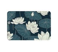 NSDdefAWCGT Front Door Mat Dirt Trapper Welcome Mat for Outdoor Indoor Blooming Flower Pattern Non-Slip Doormat Low Profile Entry Rug for Back Door Outside Patio Porch 16" x 24"