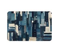 NSDdefAWCGT Front Door Mat Dirt Trapper Welcome Mat for Outdoor Indoor City Images Non-Slip Doormat Low Profile Entry Rug for Back Door Outside Patio Porch 16" x 24"