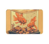 NSDdefAWCGT Front Door Mat Dirt Trapper Welcome Mat for Outdoor Indoor Fish in Tank Non-Slip Doormat Low Profile Entry Rug for Back Door Outside Patio Porch 16" x 24"