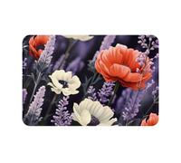 NSDdefAWCGT Front Door Mat Dirt Trapper Welcome Mat for Outdoor Indoor Flower Graphic Pattern Non-Slip Doormat Low Profile Entry Rug for Back Door Outside Patio Porch 16" x 24"