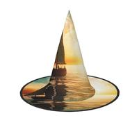 NSDdefAWCGT Halloween Women Witch Hat Boat on The Ocean Wizard Hat for Adult Halloween Costume Witch Cap Cosplay