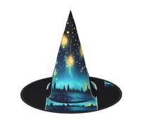 NSDdefAWCGT Halloween Women Witch Hat Bottle of under the night sky Wizard Hat for Adult Halloween Costume Witch Cap Cosplay