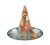 NSDdefAWCGT Halloween Women Witch Hat Cartoon Deer Flower Wizard Hat for Adult Halloween Costume Witch Cap Cosplay
