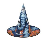 NSDdefAWCGT Halloween Women Witch Hat Elephant pattern Wizard Hat for Adult Halloween Costume Witch Cap Cosplay