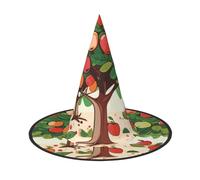 NSDdefAWCGT Halloween Women Witch Hat Fruit Under the Tree Wizard Hat for Adult Halloween Costume Witch Cap Cosplay