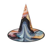 NSDdefAWCGT Halloween Women Witch Hat Marble Liquid Swirl Art Wizard Hat for Adult Halloween Costume Witch Cap Cosplay