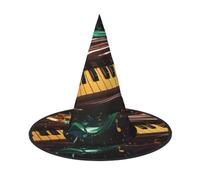NSDdefAWCGT Halloween Women Witch Hat Notes and Musical Keyboard Wizard Hat for Adult Halloween Costume Witch Cap Cosplay