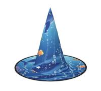 NSDdefAWCGT Halloween Women Witch Hat Ocean Life Wizard Hat for Adult Halloween Costume Witch Cap Cosplay