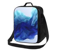 NSDdefAWCGT Insulated Lunch Bag for Women Men Lunchbox with Adjustable Shoulder Strap Abstract Blue Like Wave Luch Tote Bag for Picnic