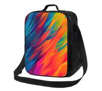 NSDdefAWCGT Insulated Lunch Bag for Women Men Lunchbox with Adjustable Shoulder Strap Abstract Colors Pattern Luch Tote Bag for Picnic