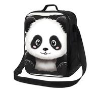 NSDdefAWCGT Insulated Lunch Bag for Women Men Lunchbox with Adjustable Shoulder Strap Black and White Panda Luch Tote Bag for Picnic